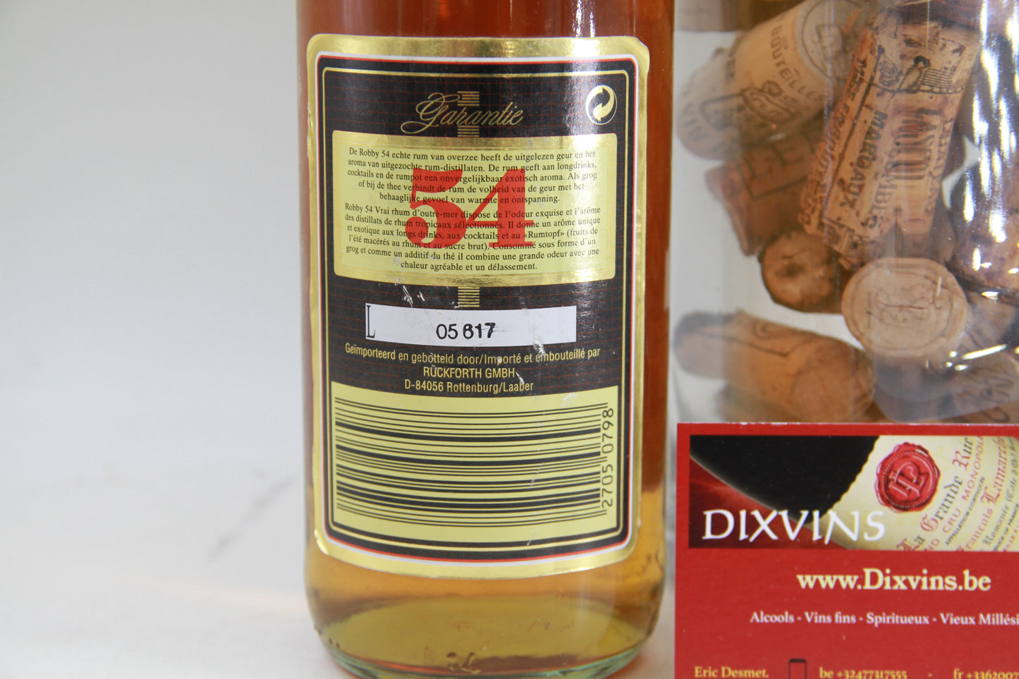 Rhum Robby 80 ties 70cl. 54% - Eric-Dixvins