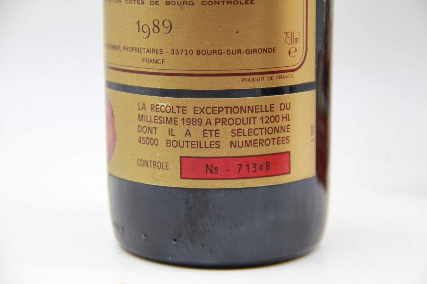 Le Clos du Notaire 1989 Cotes de Bourg - Eric-Dixvins