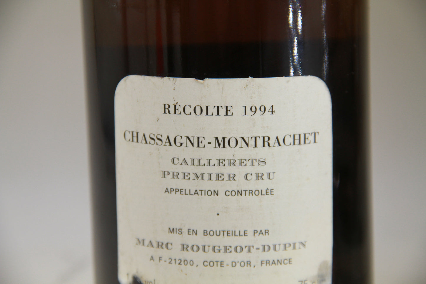 Chassagne Montrachet 1er Cru Caillerets Marc Rougeot - Dupin 1994
