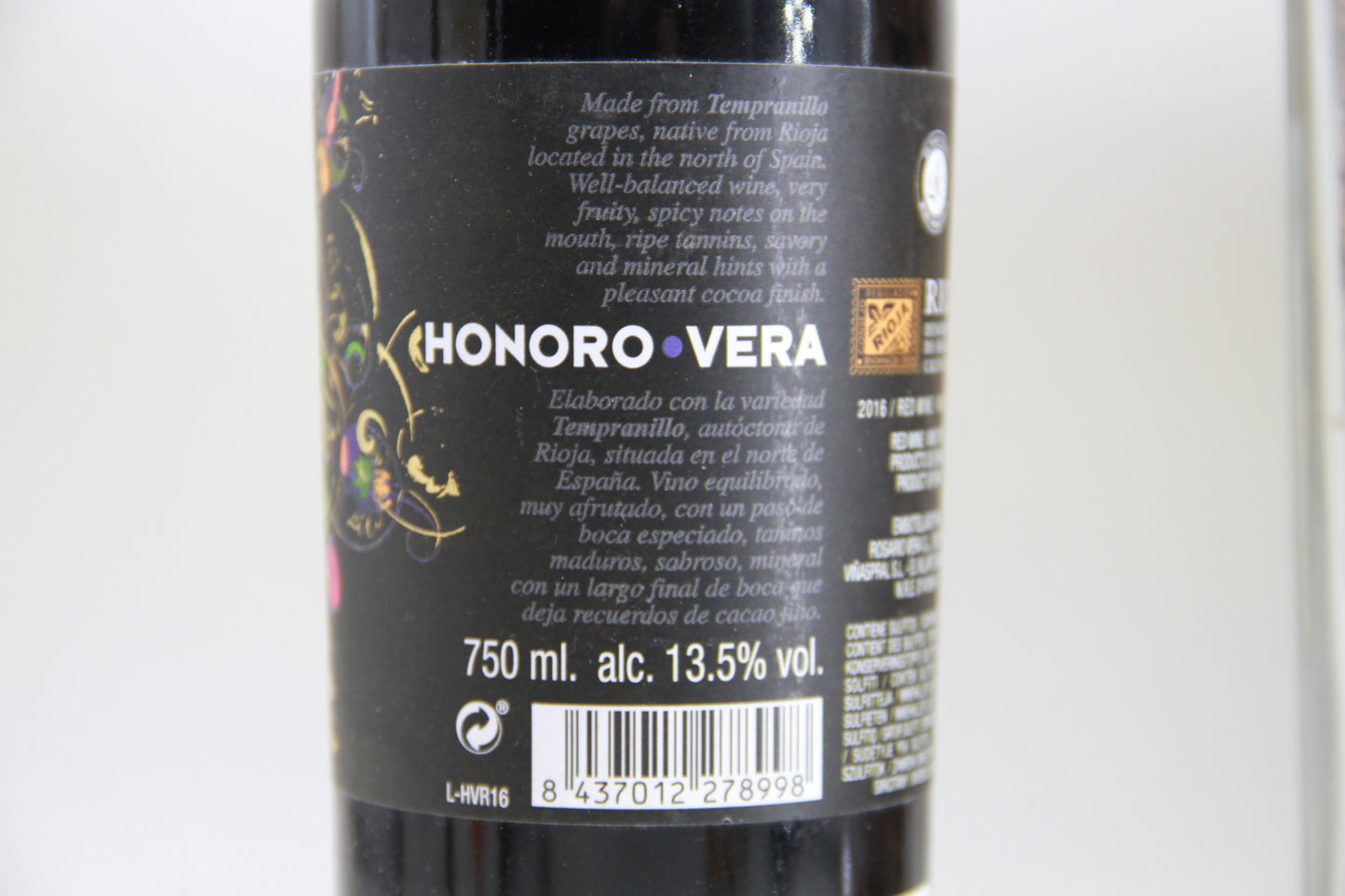 Honoro Vera Rioja 2016