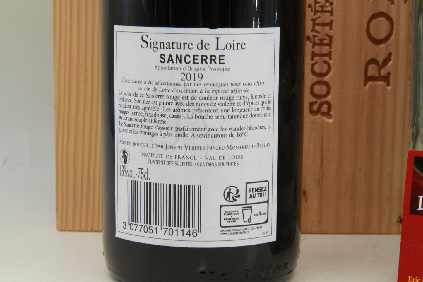 Sancerre rouge " Signature de Loire " Joseph Verdier 2019