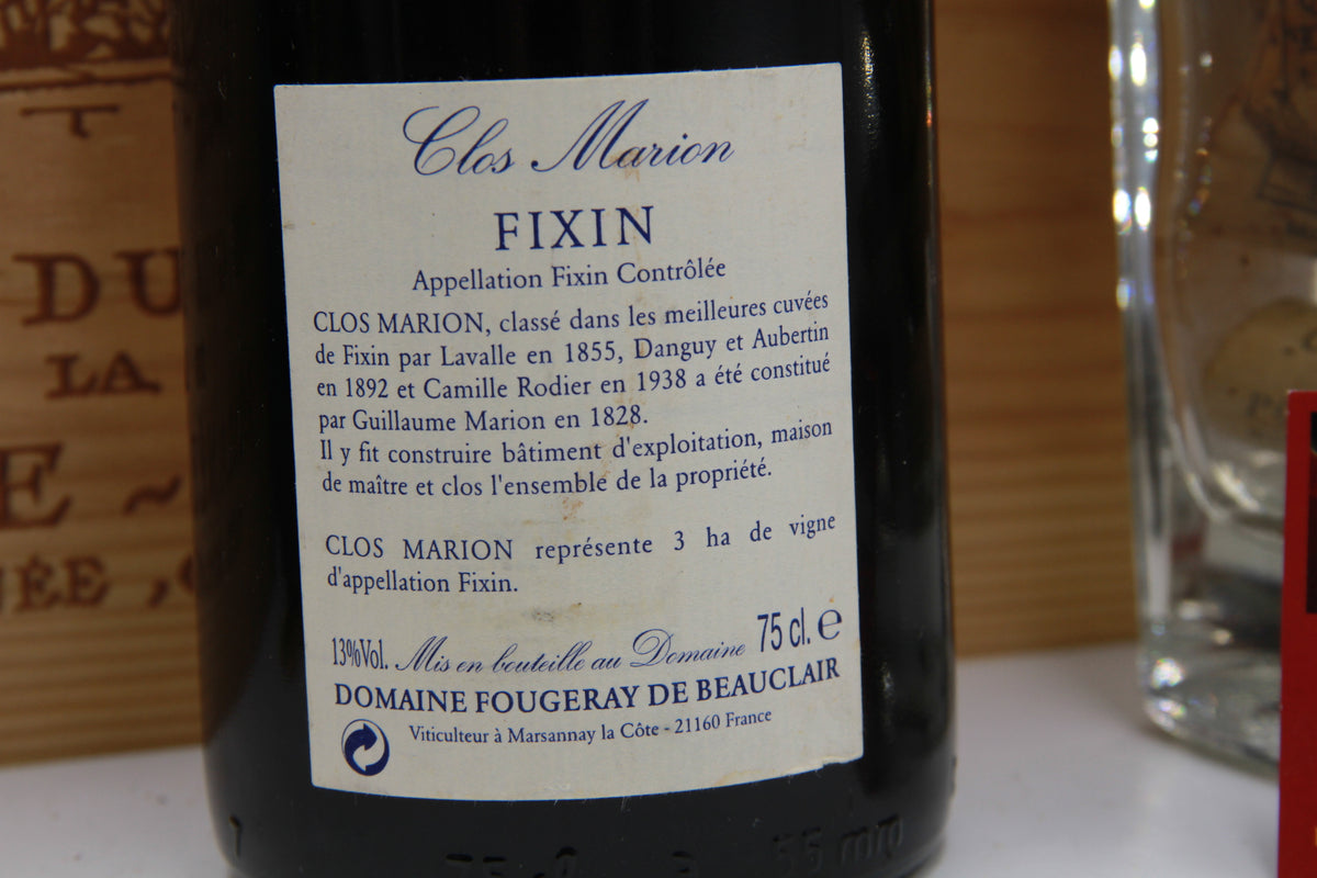 Fixin "Clos Marion" – Domaine Fougeray de Beauclair. 1996