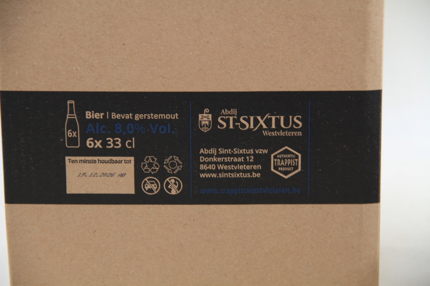 Trapiste Westvleteren. - Brune 8° - 6x bouteilles - Eric-Dixvins