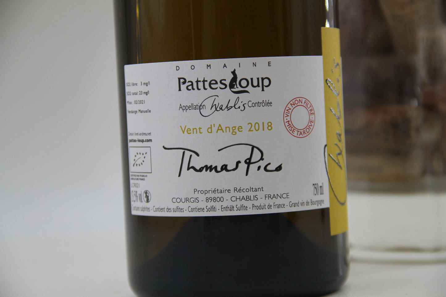 Chablis Vent d'Ange **2018** Thomas Pico - Domaine Pattes Loup - Eric-Dixvins