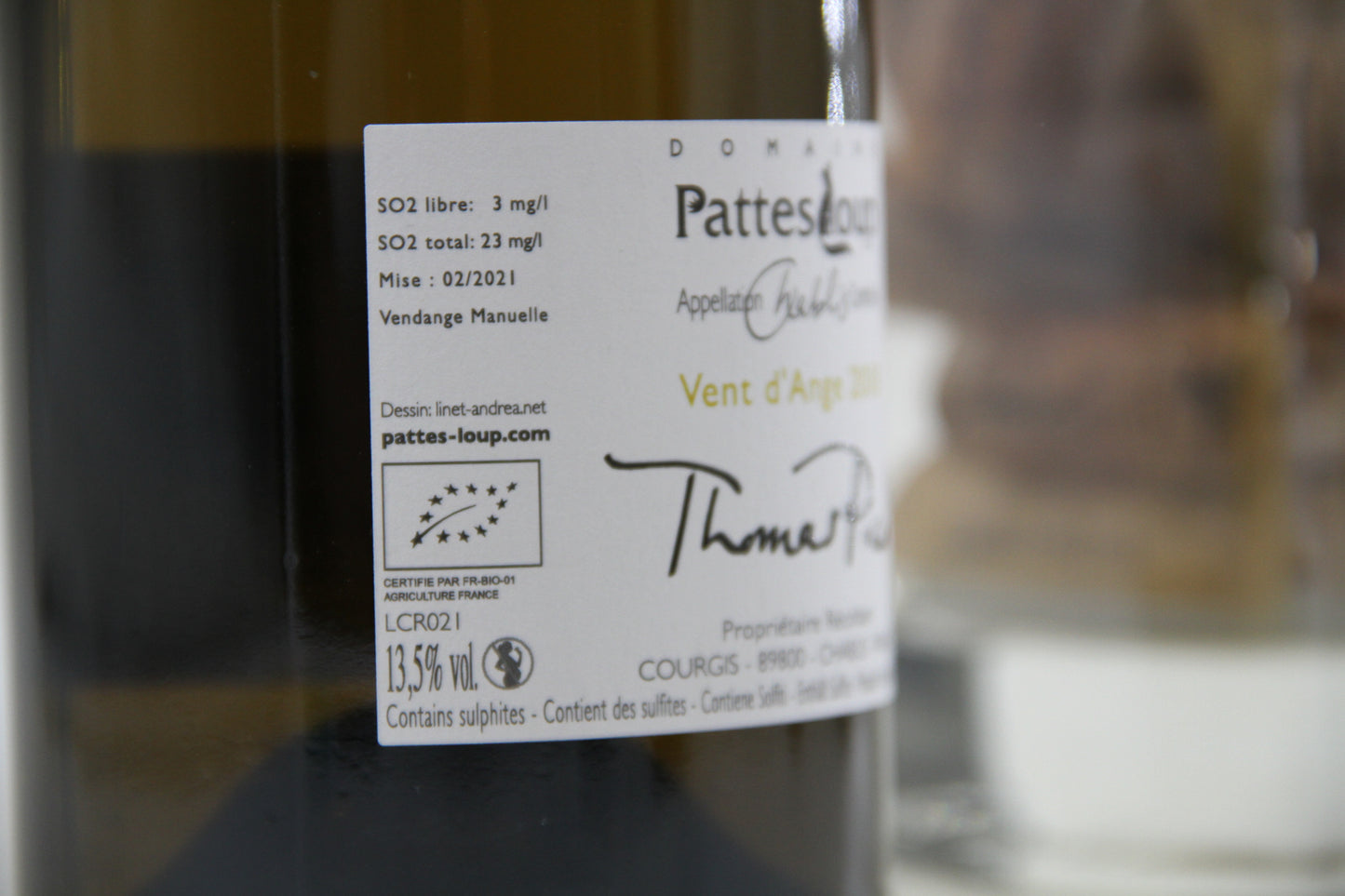 Chablis Vent d'Ange **2018** Thomas Pico - Domaine Pattes Loup - Eric-Dixvins