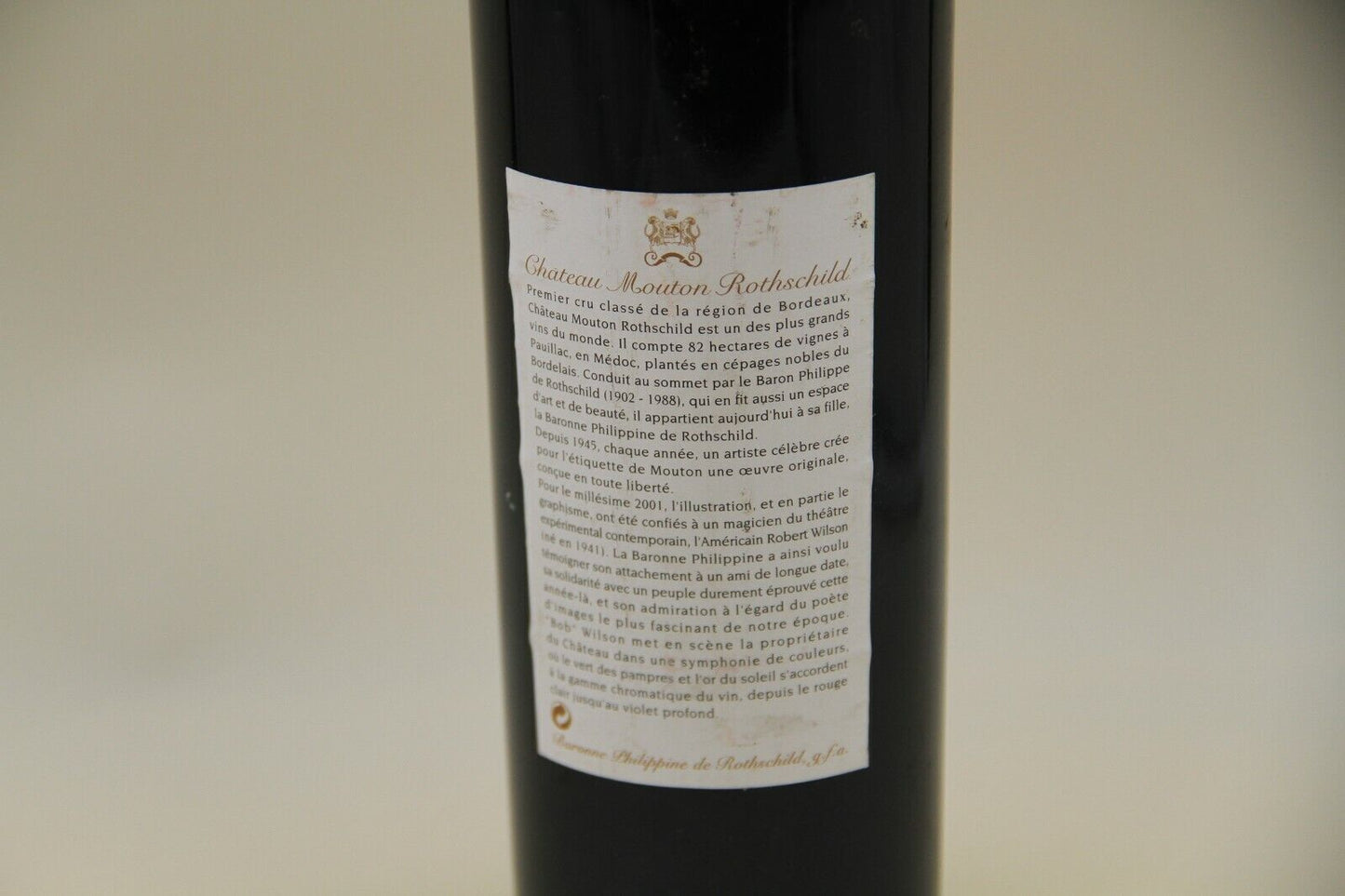 - Chateau Mouton Rothschild ** 2001 ** 1er Grand Cru Classé Pauillac - Eric-Dixvins