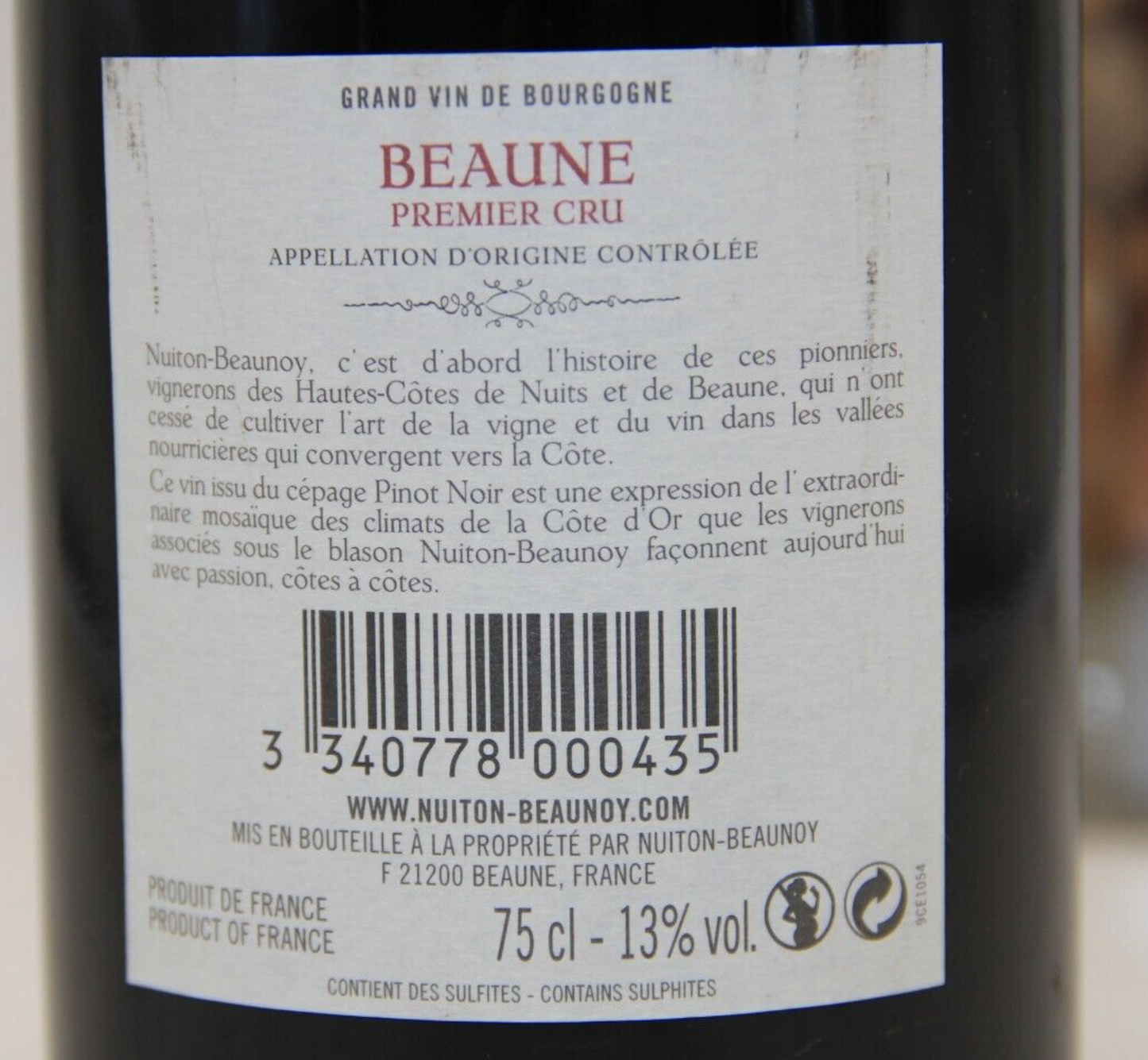 Beaune 1er Cru  ** 2015 ** Nuiton Beaunoy - Eric-Dixvins