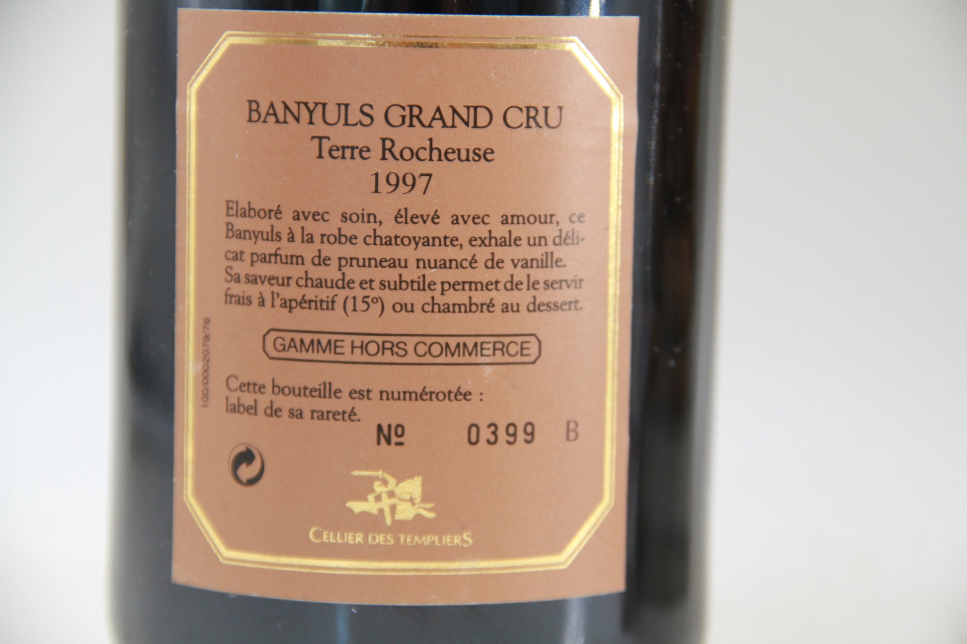 Banyuls Grand Cru  "demi doux" Terre Rocheuse  * 1997 **  " Cellier des Templiers - Eric-Dixvins