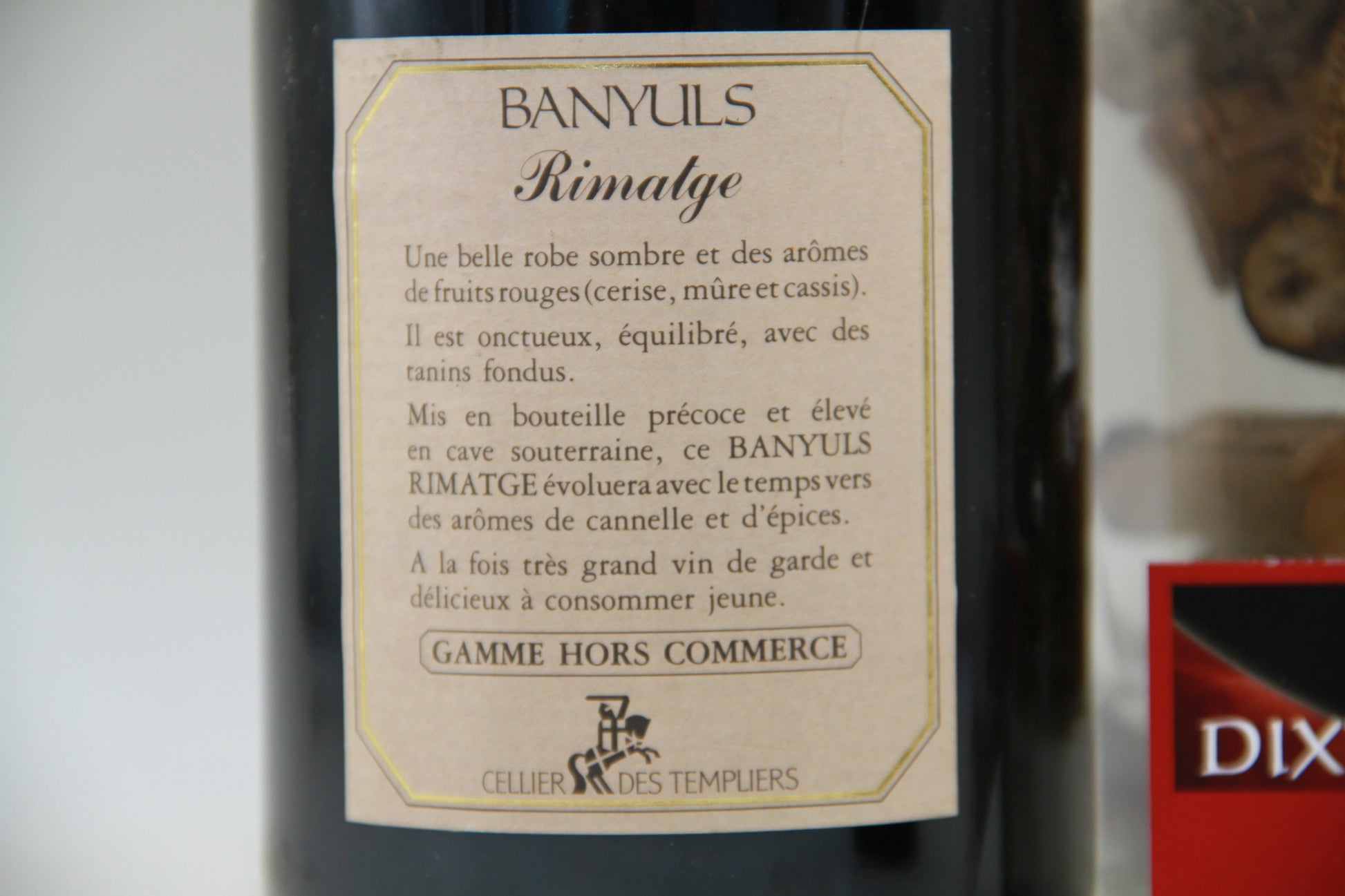 Banyuls  Rimatge  * 1993 **  " Cellier des Templiers - Eric-Dixvins