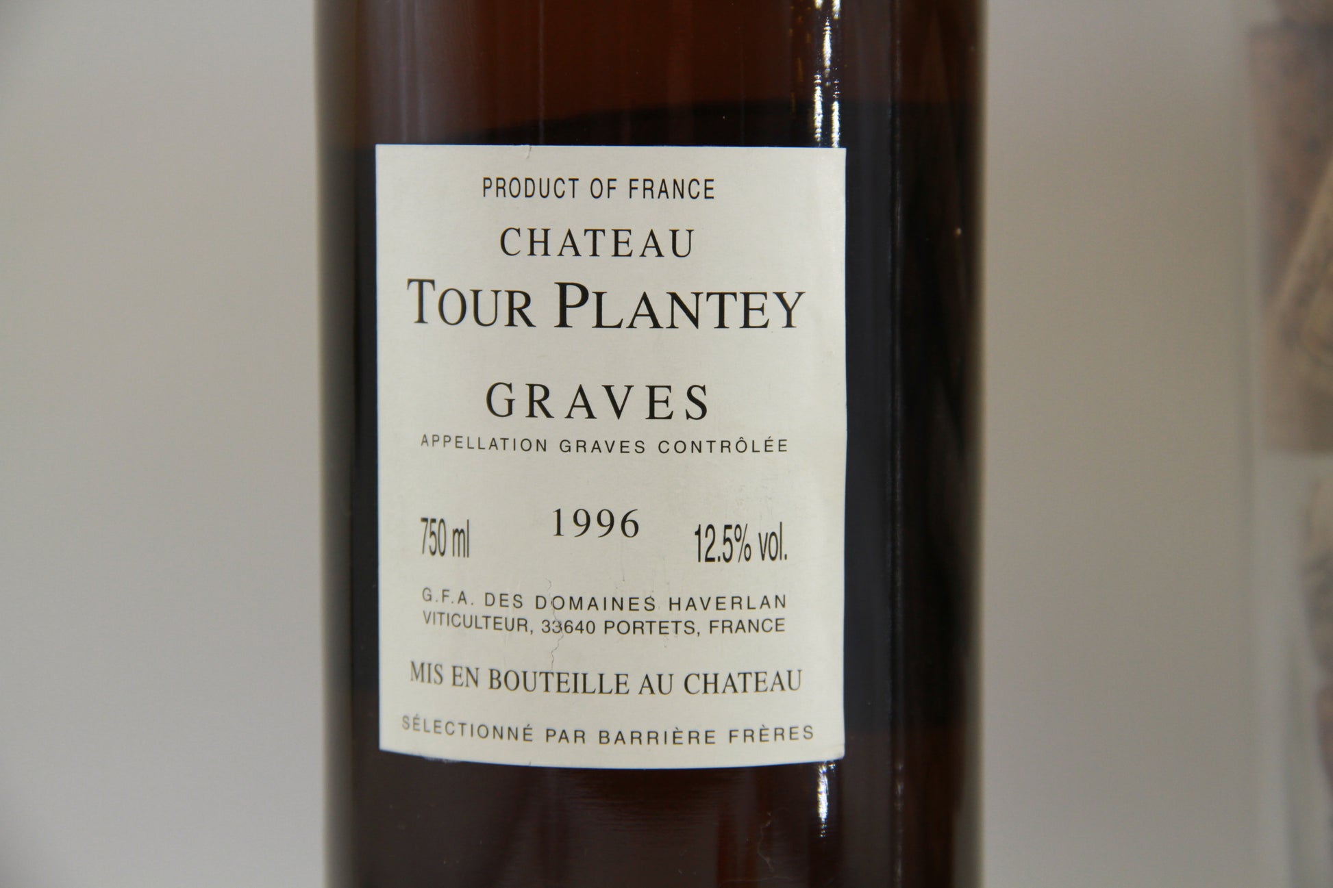 Chateau Tour plantey   Graves  1996 - Eric-Dixvins