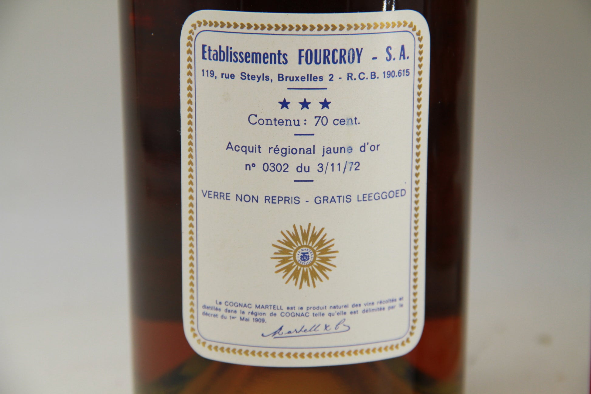 Cognac Martell 3 Etoiles 1968-70 - Eric-Dixvins