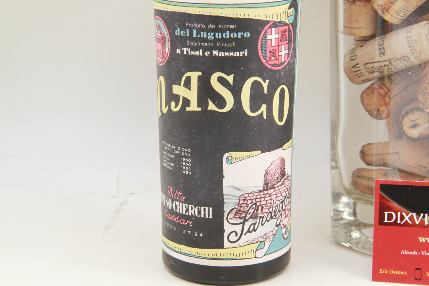 Moscato Cherchi    Del Lugudoro.  Sassari  vielle bouteille annees 40