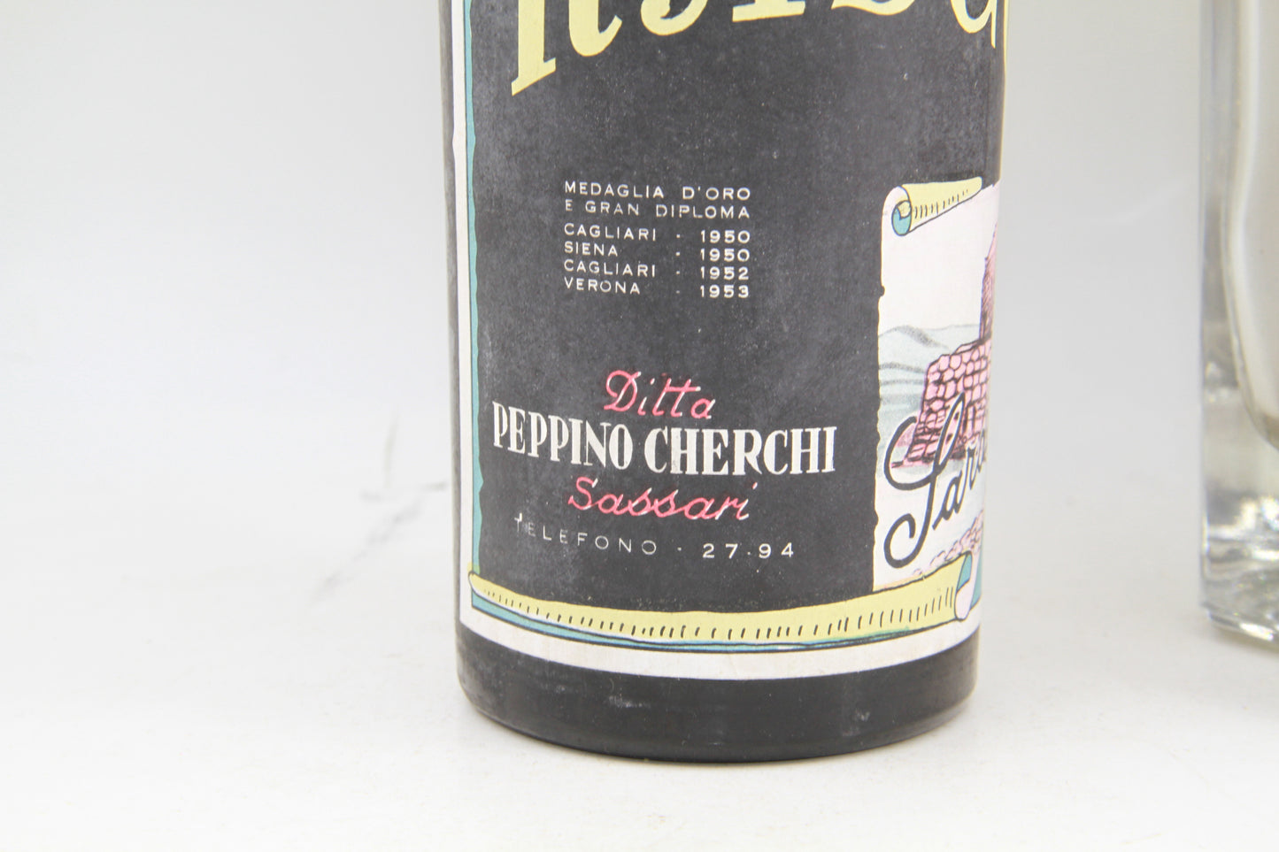 Moscato Cherchi    Del Lugudoro.  Sassari  vielle bouteille annees 40