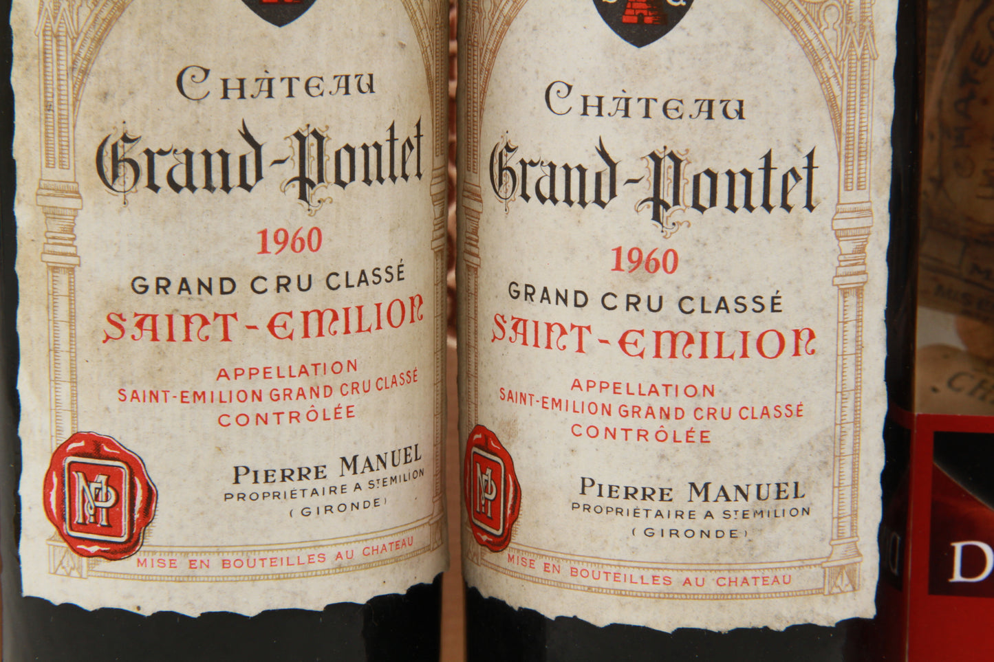 Chateau Grand Pontet.    Grand Cru Classé  Saint Émilion  1960.  37,5cl