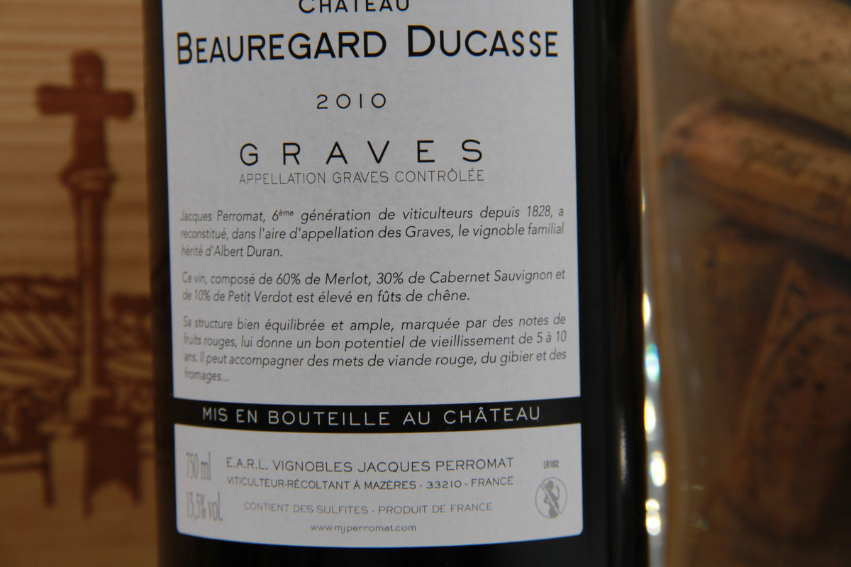 Château Beauregard Ducasse  – Graves.      2010