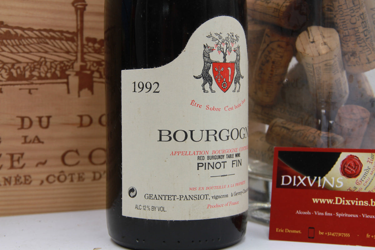 Bourgogne Pinot Fin  – Domaine Geantet-Pansiot.  1992