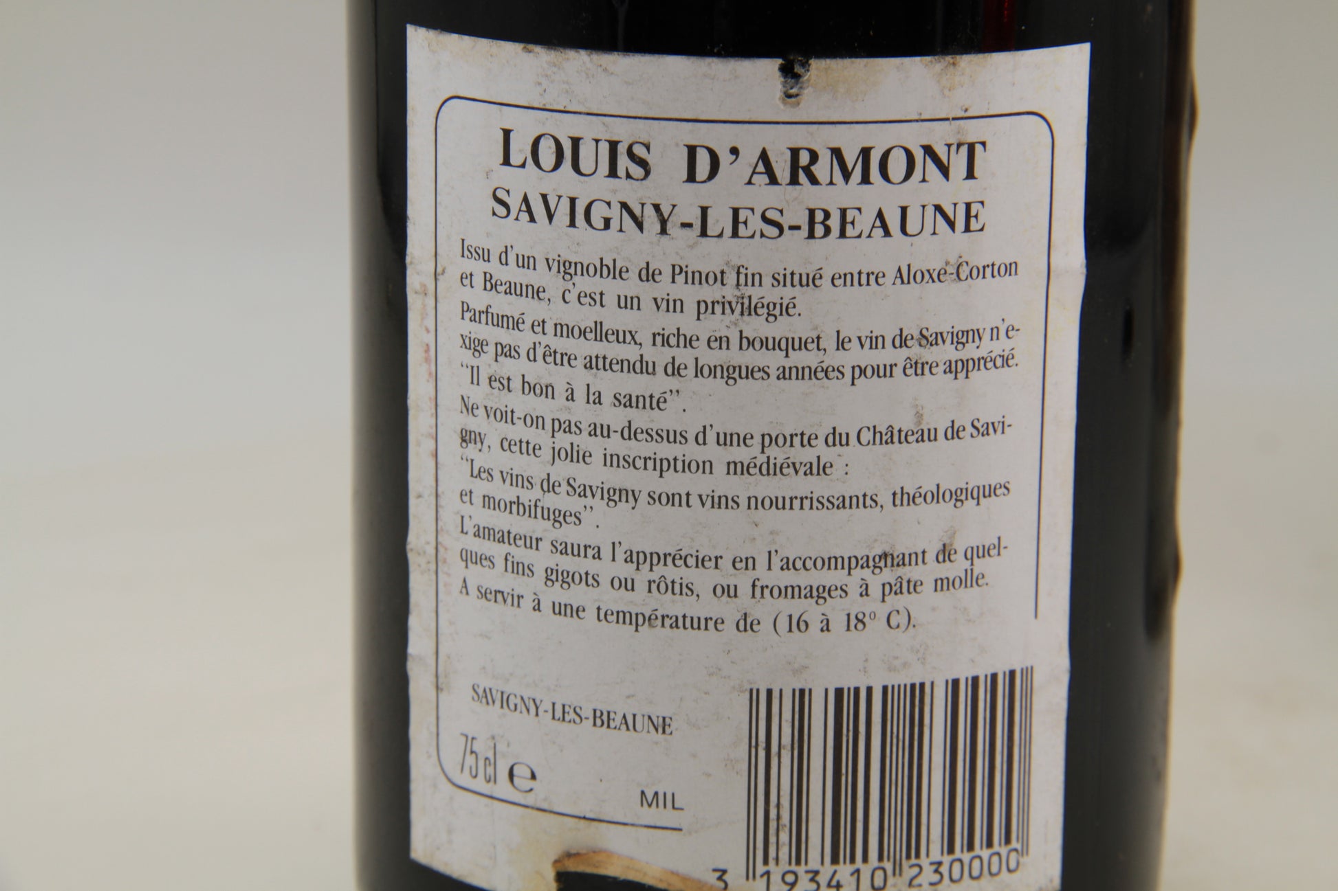 - Savigny Les Beaune  ** 1990 ** Louis D'Armont - Eric-Dixvins