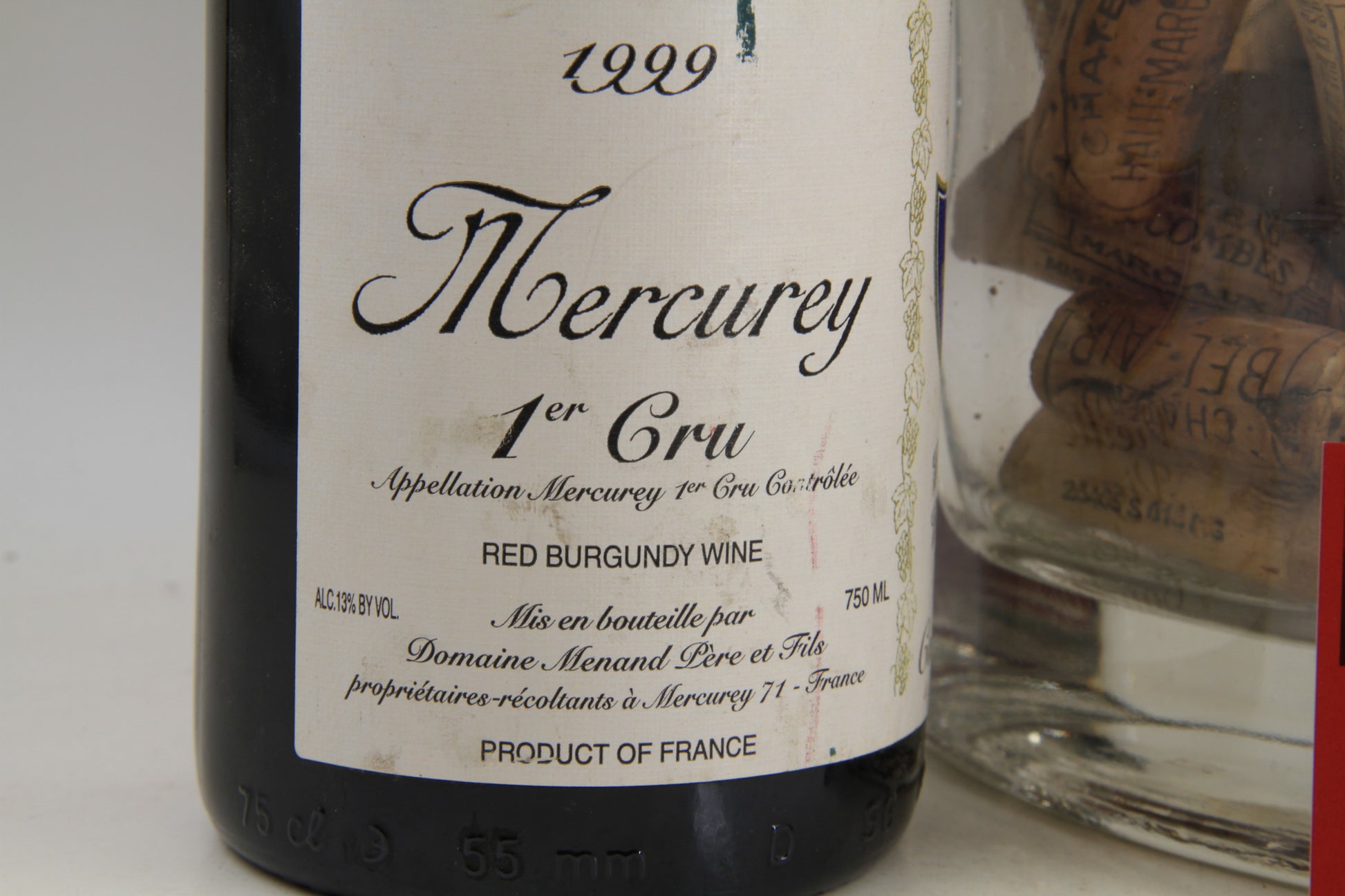 - Mercurey 1er Cru  ** 1999 ** Domaine Menand - Eric-Dixvins