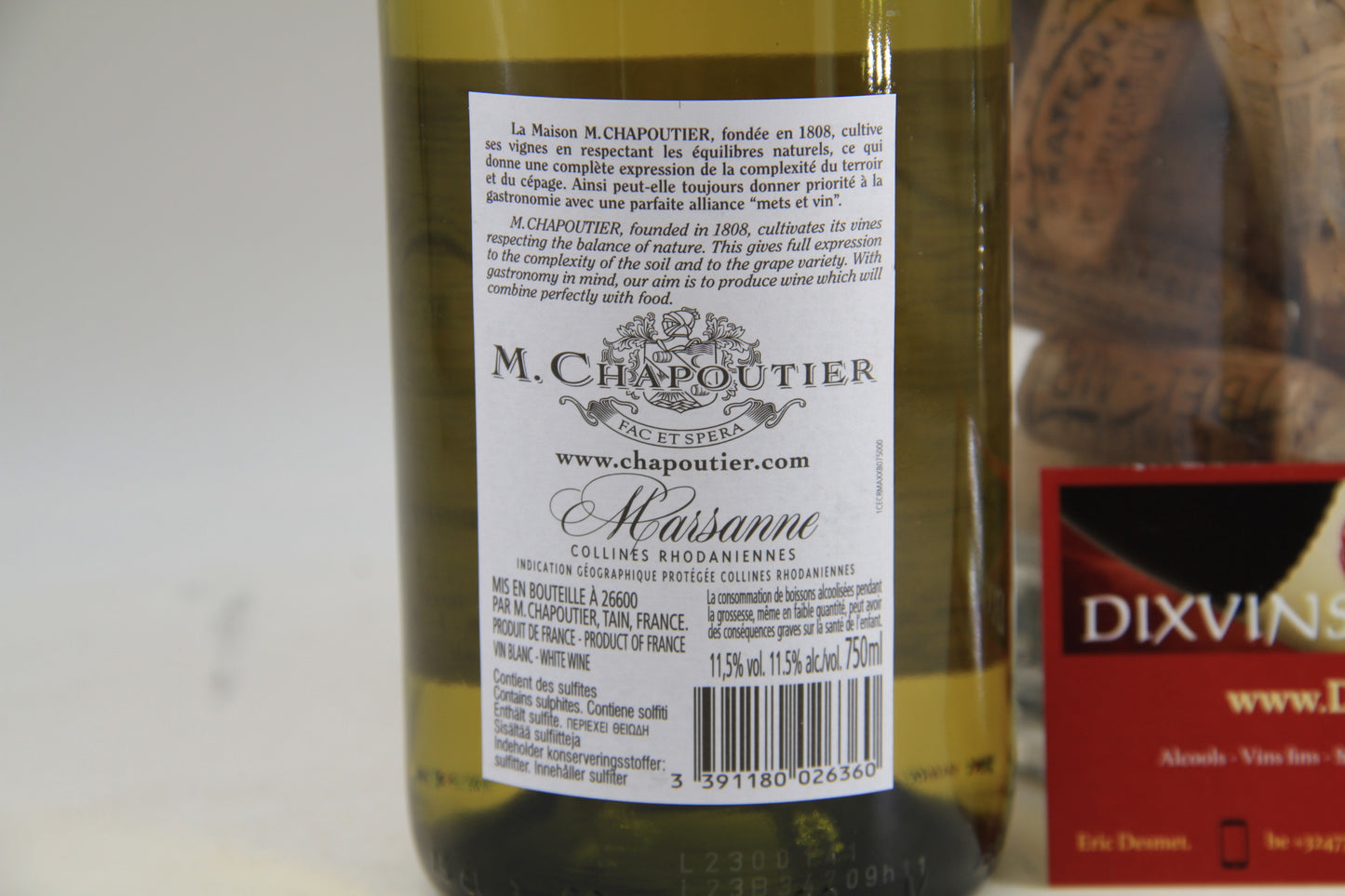 Marsanne " Collines Rhodaniennes  ** 2022 **  M Chapoutier - Eric-Dixvins