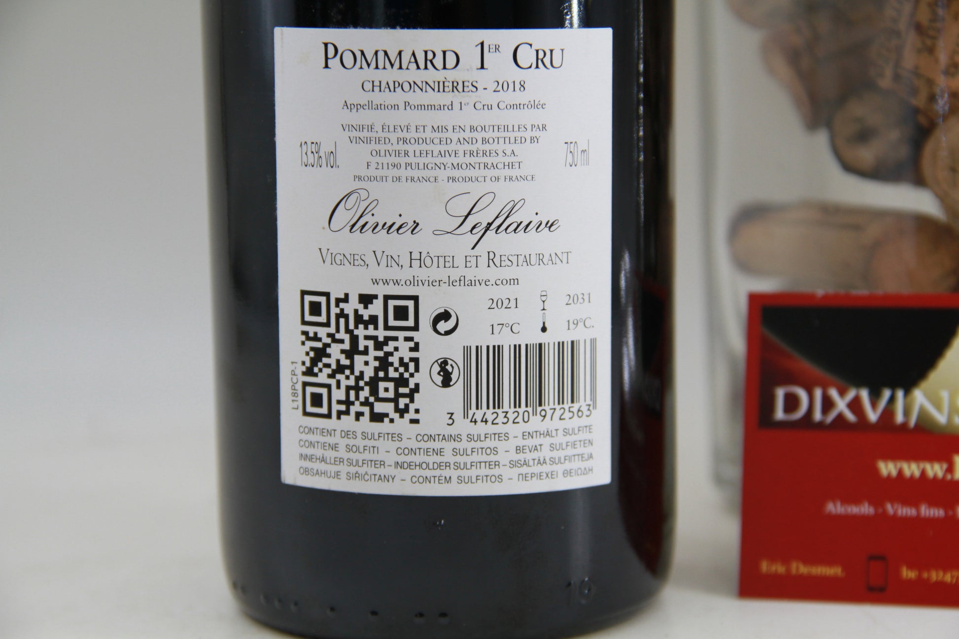 : Pommard Chaponnières 1er Cru   ** 2018 ** Olivier Leflaive - Eric-Dixvins