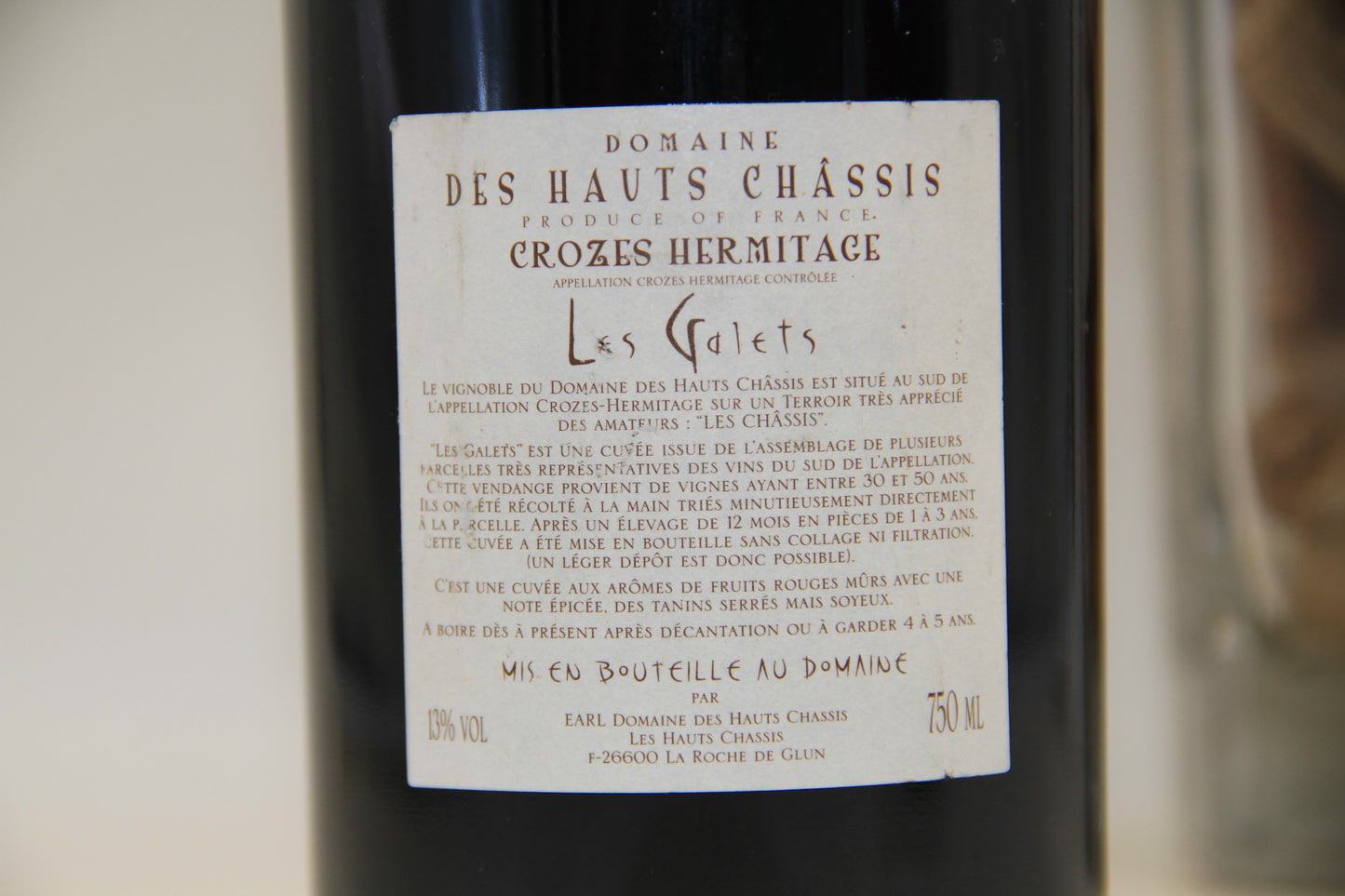 Crozes-Hermitages "Les Galets" **2003 ** Domaine Des Hauts Chassis - Eric-Dixvins