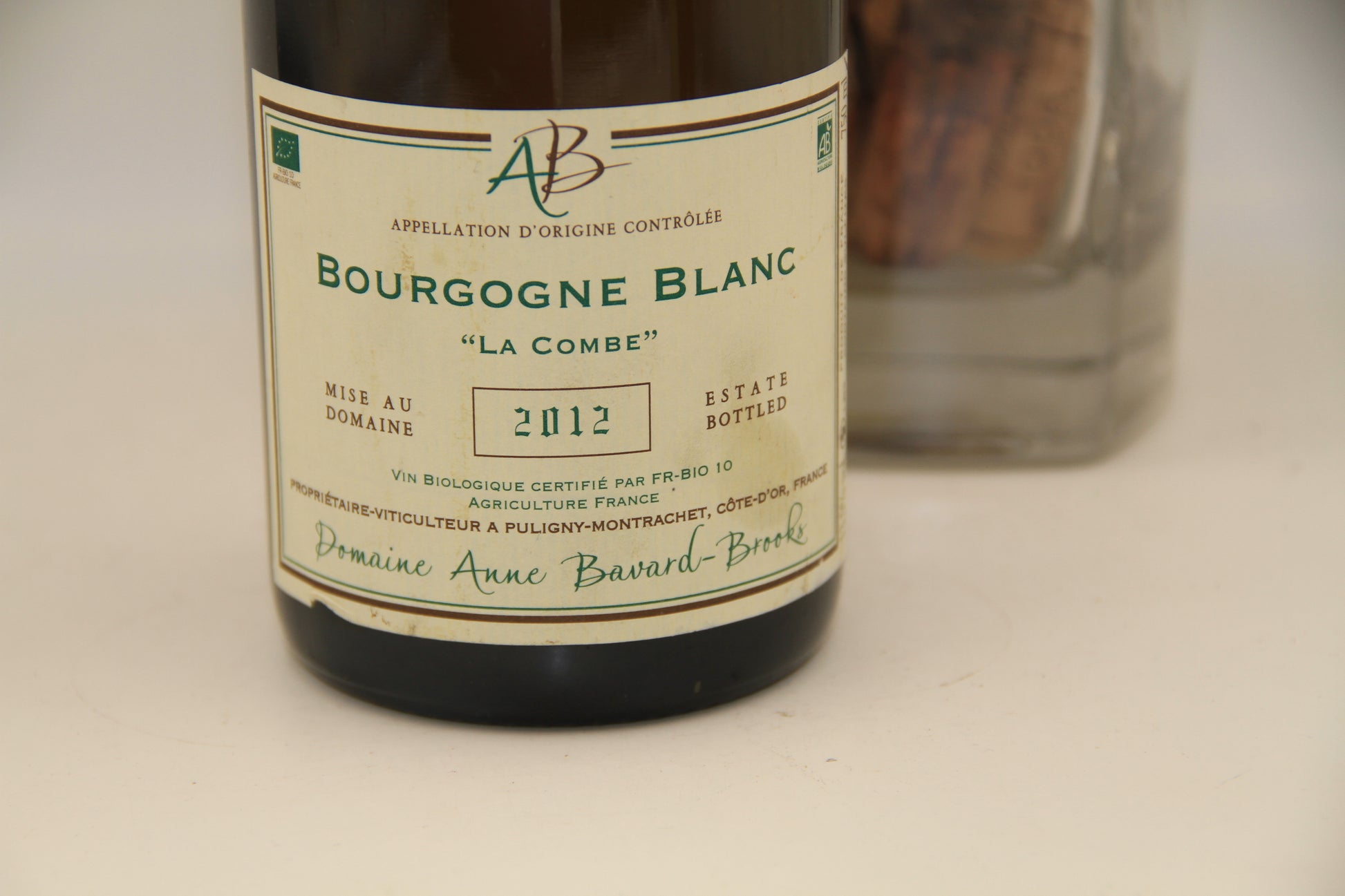 -Bourgogne blanc "La Combe "  **2012** Bio  Bavarrd Brooks - Eric-Dixvins