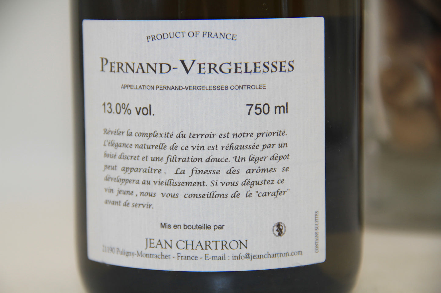 - Pernand  Vergelesses  ** 2017 ** Jean Chartron - Eric-Dixvins