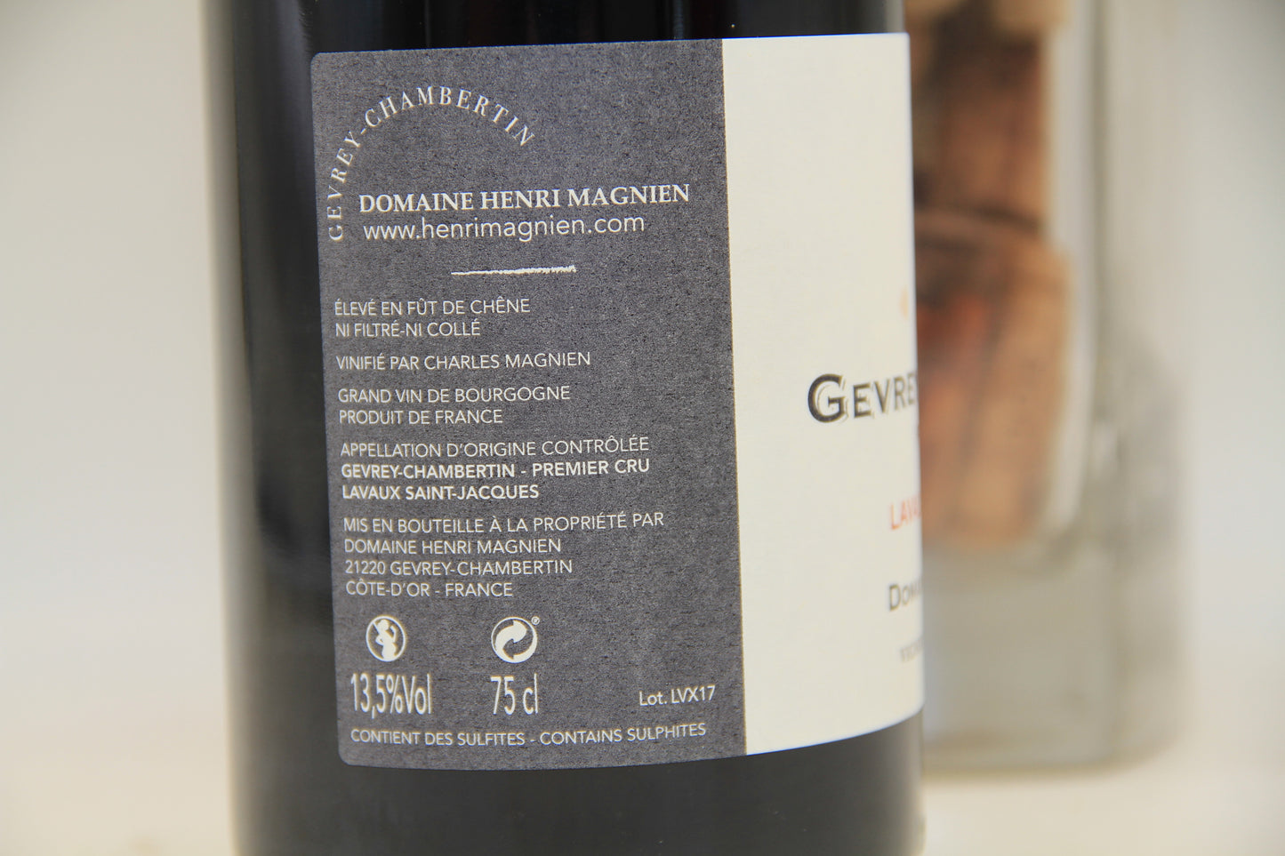 Gevrey Chambertin " Lavaux St Jacques " 1er CRU  **2017**Domaine  Henri Magnien - Eric-Dixvins