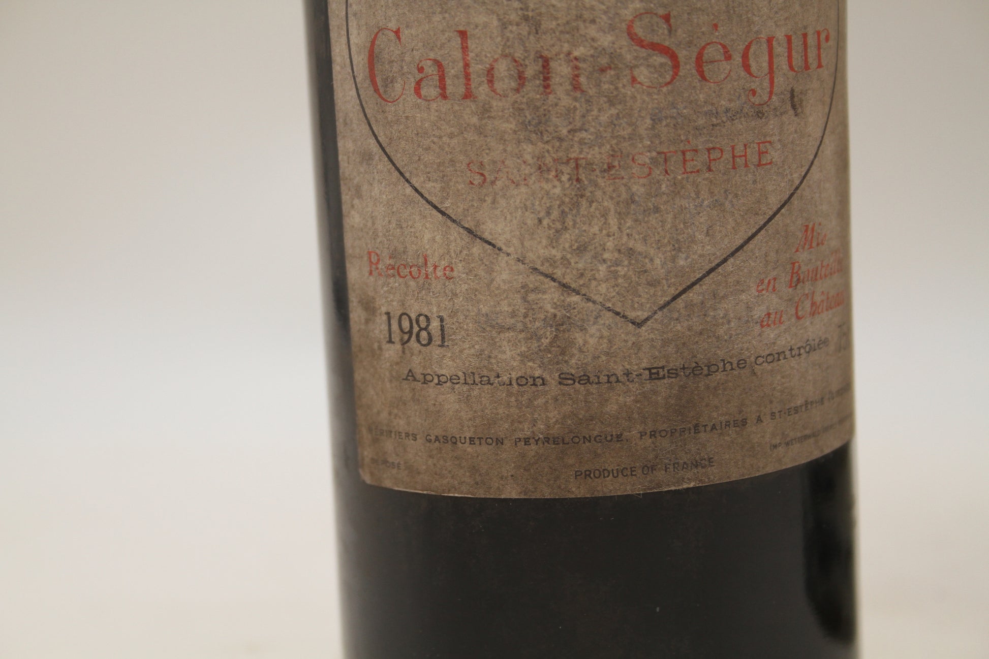 Chateau Calon Ségur   ** 1981 **  Saint Éstèphe   Grand Cru Classé - Eric-Dixvins