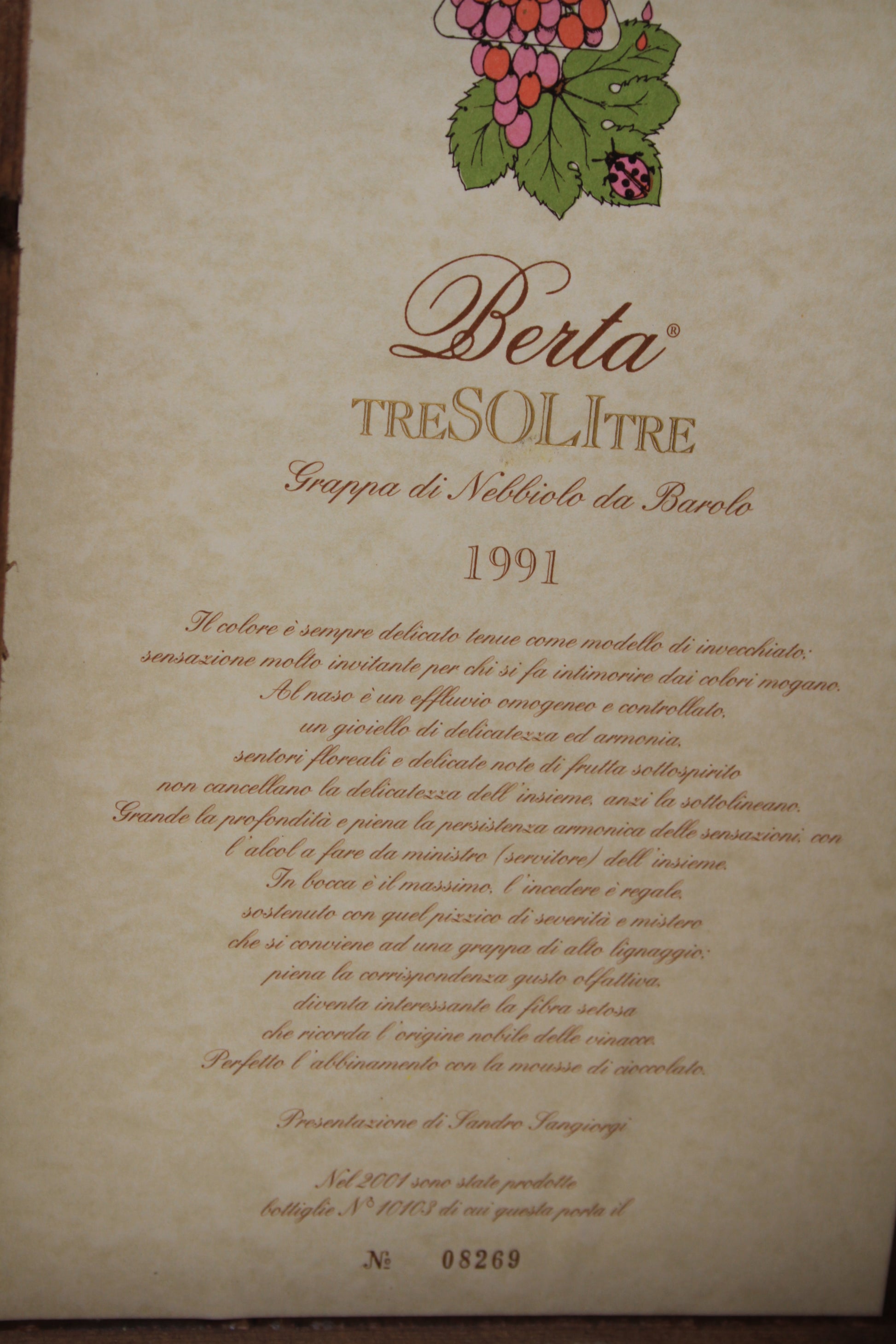 Berta ** 1991 ** Tresolitre Grappa - Eric-Dixvins