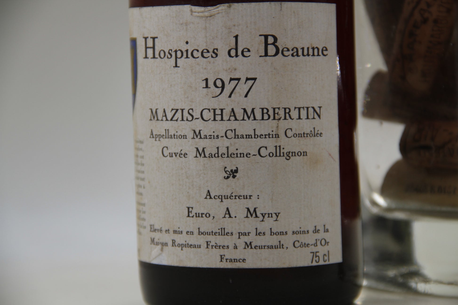 -Mazis-Chambertin  ** Cuvée Madeleine-Collignon " ** 1977 ** Hospices de Beaune - Eric-Dixvins