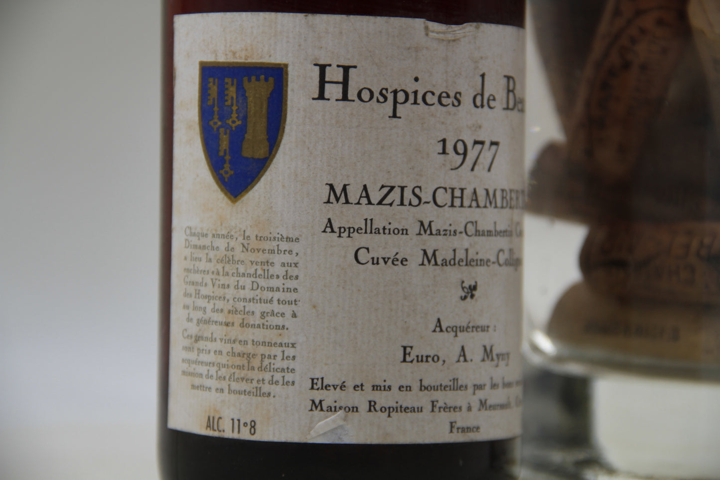 -Mazis-Chambertin  ** Cuvée Madeleine-Collignon " ** 1977 ** Hospices de Beaune - Eric-Dixvins