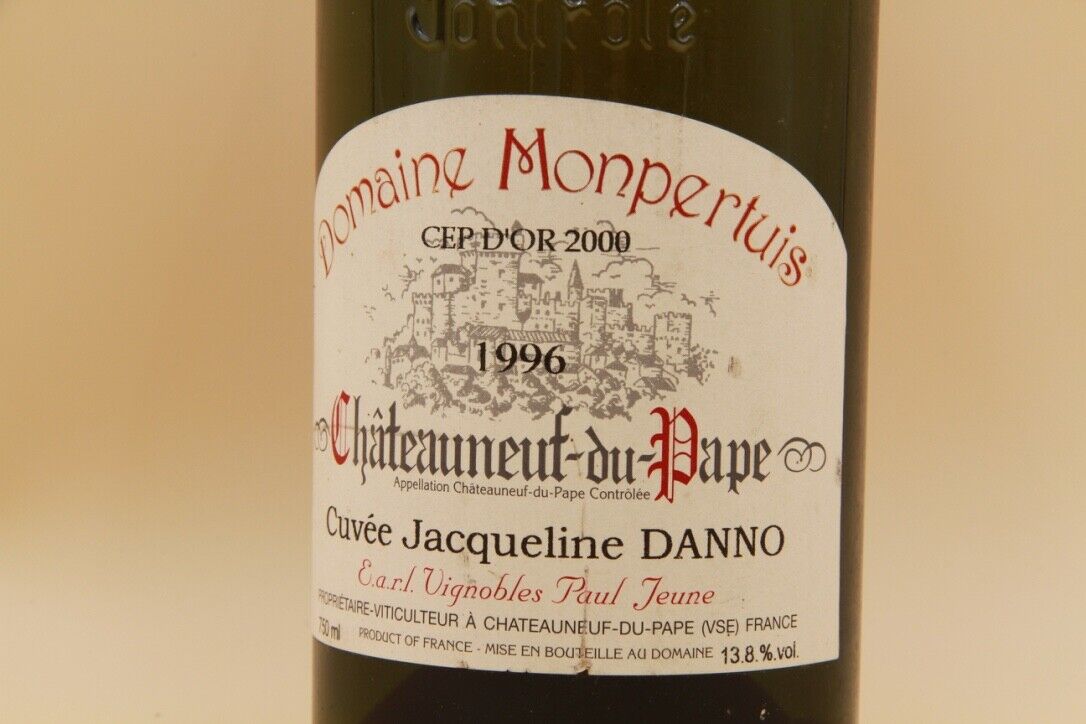 -Chateauneuf Du Pape " Cuvée Jacqueline Danno "  ** 1996 ** Domaine Monpertuis - Eric-Dixvins