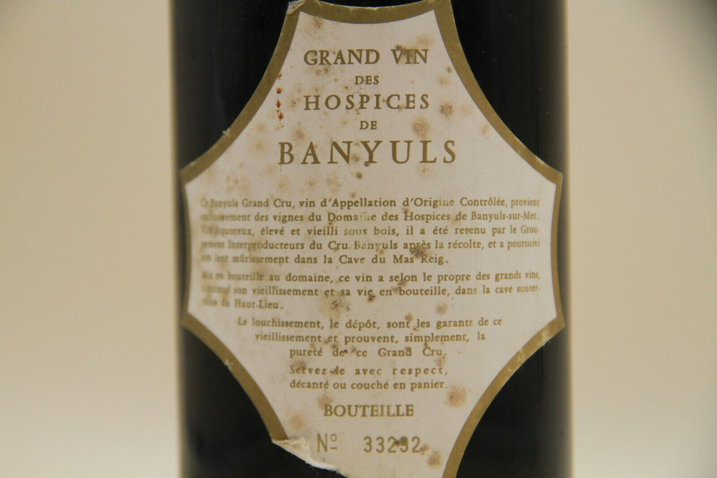 Banyuls Grand Cru  ** 1959 ** Domaine Des Hospices Mas Reig - Eric-Dixvins