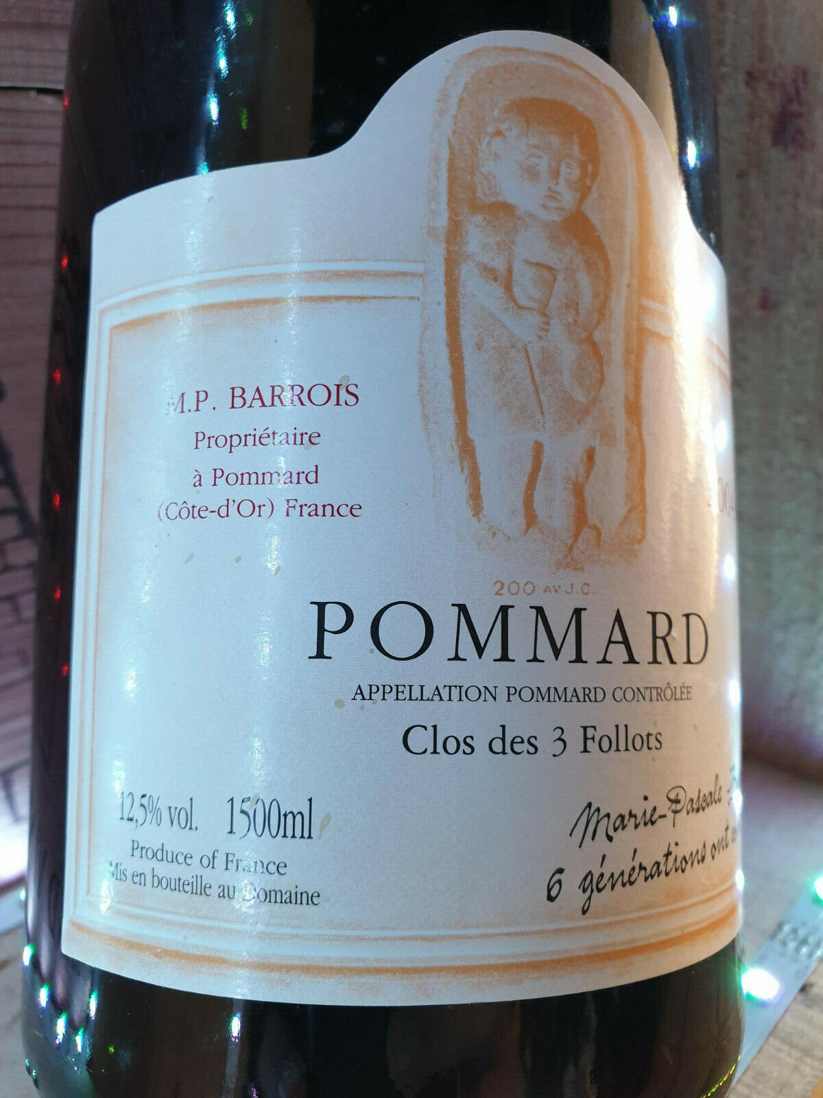 Pommard  " Clos Des 3 Follots "  **2004**  1,5L Magnum.  MP Barrois - Eric-Dixvins